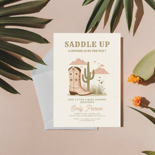 Vild Western Cactus Girl Baby Shower Inbjudningar