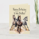Vild Westerna hästar Birthday Brother Farm Animal Kort<br><div class="desc">Vild Westerna hästar Birthday Brother Farm Animal Sak du njuter av för den som kärlek Horses</div>