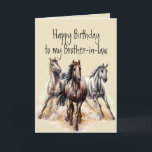 Vild Westerna hästar Birthday Brother-in-law Kort<br><div class="desc">Vild Westerna hästar Birthday Brother in law Farm Animal Sak du njuter av för den som kärlek Horses</div>