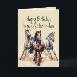 Vild Westerna hästar Birthday Sister in law Animal Kort<br><div class="desc">Vild Westerna hästar Birthday Sister in law Farm Animal Sak du njuter av för den som kärlek Horses</div>