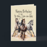Vild Westerna hästar Birthday Son-in-law Animal Kort<br><div class="desc">Vild Westerna hästar Birthday Son-in-law Farm Animal Sak du njuter av för den som kärlek Horses</div>
