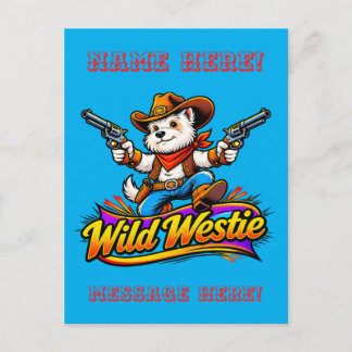 Vild Westie Cowboy Hund Helg Vykort