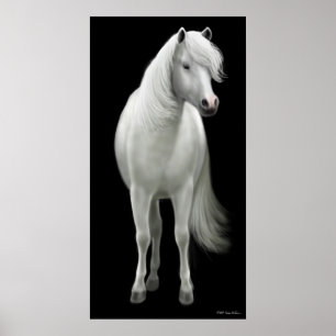 Vild White Horse Poster