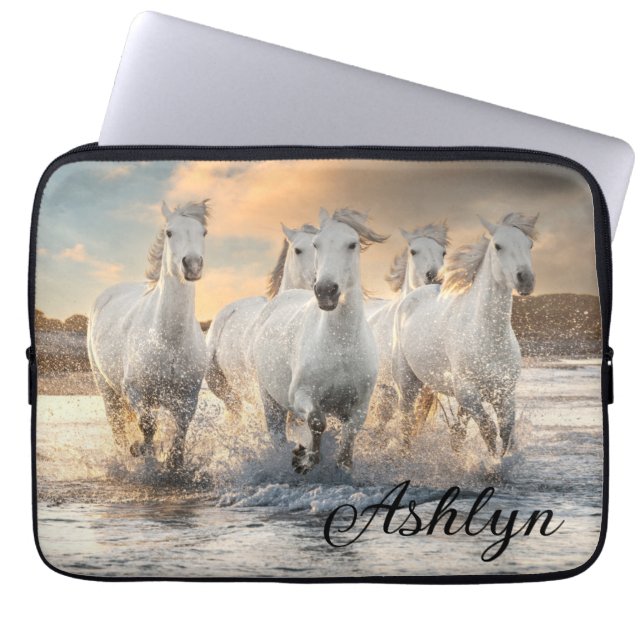 Vild White Horses Laptop Fodral (Framsidan)