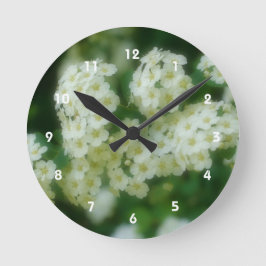Vild White Rambling Ro Flower Rund Klocka