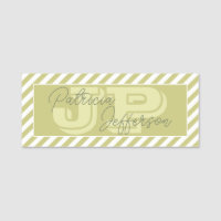 Vild Willow Yellowish Grönt Vitstripe Monogram