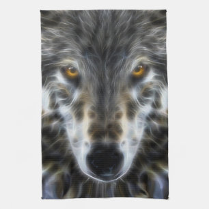 Vild Wolf Inspirerande Porträtt Kökshandduk