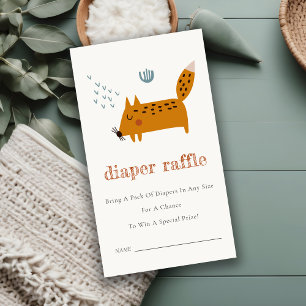 Vild Woodland Animals Diaper Raffle Baby Shower Tilläggskort