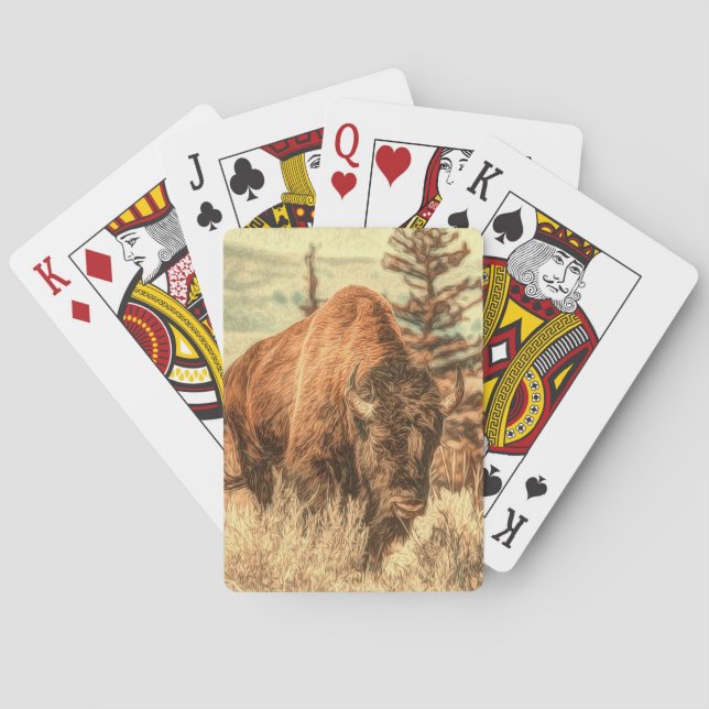 Vild Woodland Bison Casinokort (Baksidan)