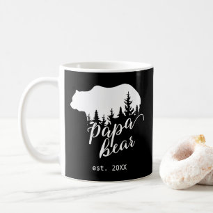 Vild Woodland Pappa Bear Personlig Black & White Kaffemugg