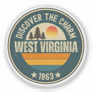 Vild WV - Mountain State Souvenir Klistermärken