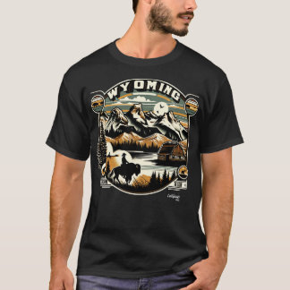 Vild Wyoming Tetons Trails American Vintage Retro T Shirt