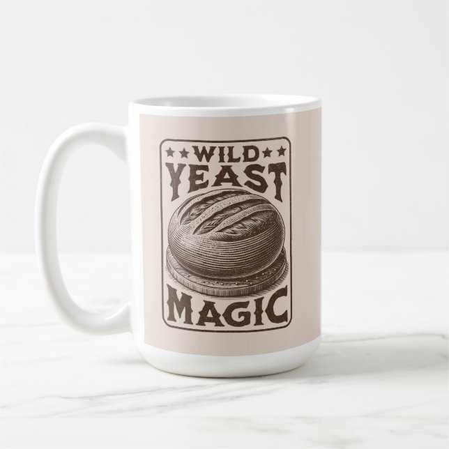 Vild Yast Magic Sourdough Bread Baking Enthusiast Kaffemugg (Vänster)
