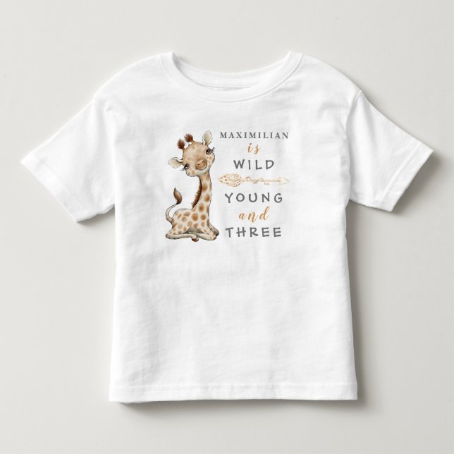 Vild Young och trefödelsedagsjungle Baby T-Shirt (Framsida)