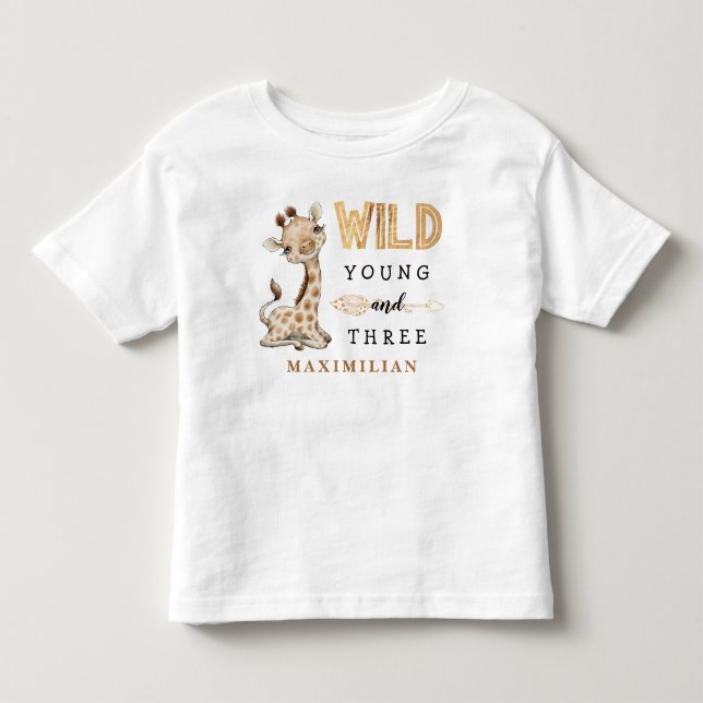 Vild Young och trefödelsedagsjungle Baby T-Shirt (Framsida)