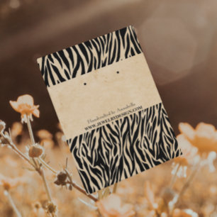Vild Zebra mönstrad Vintage Flair Earring Holder Visitkort