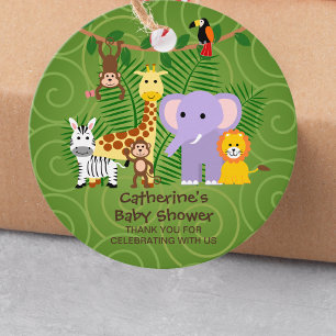 Vild Zoo Animal Jungle Safari Baby Shower Gåvor Etiketter