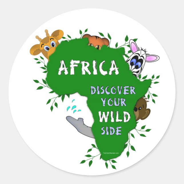 Vilda Afrika Runt Klistermärke (Framsida)