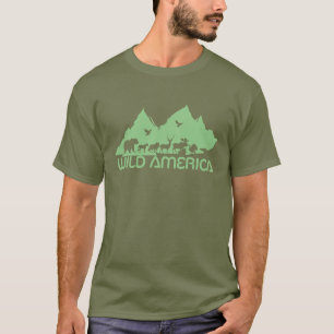 Vilda Amerika Vilda Liv Skalbar Vektor Grafik T Shirt