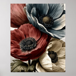 Vilda anemoneblommor poster