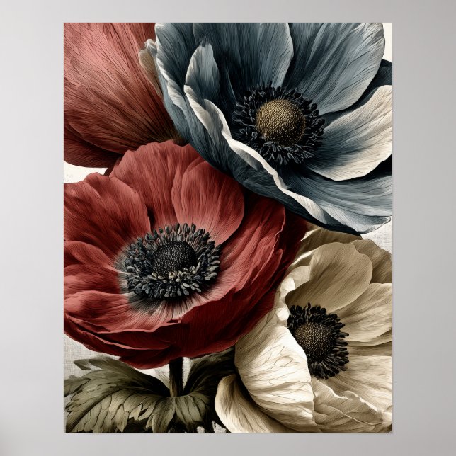 Vilda anemoneblommor poster (Framsidan)
