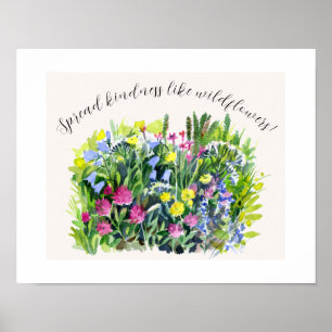 Vilda ängsblommor sprider vänlighet poster