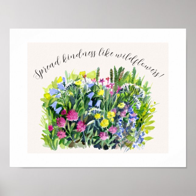 Vilda ängsblommor sprider vänlighet  poster (Framsidan)
