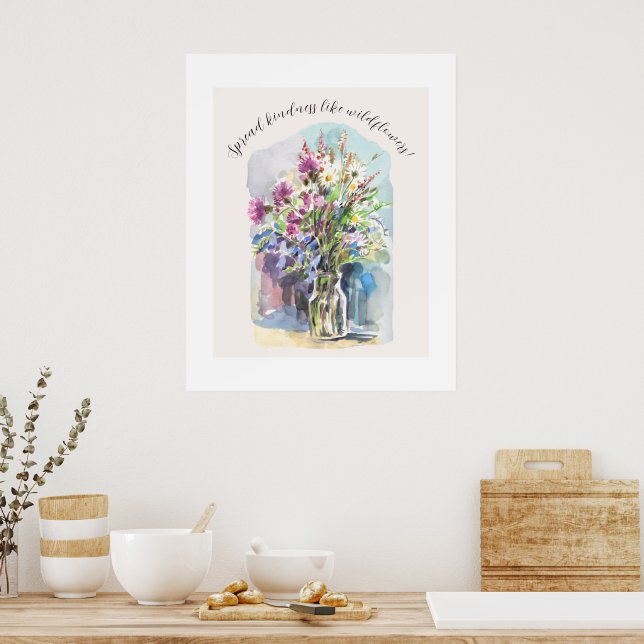 Vilda ängsblommor sprider vänlighet  poster (Kök)