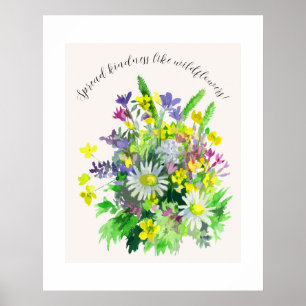 Vilda ängsblommor sprider vänlighet poster