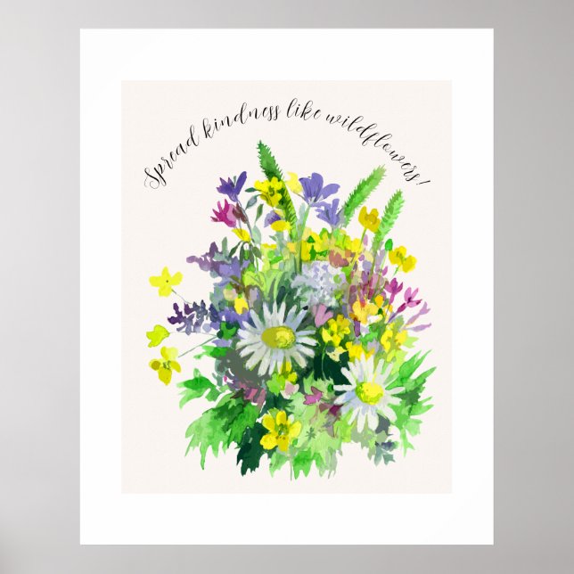 Vilda ängsblommor sprider vänlighet  poster (Framsidan)