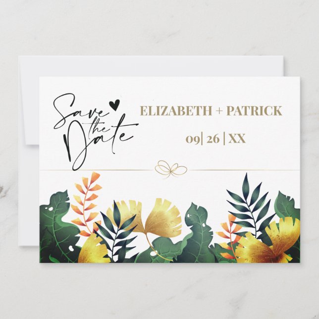 Vilda blad, spara datum inbjudningar (Framsida)