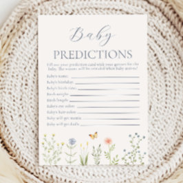 Vilda Blomma Baby Förutsägelser Baby Shower Spel Rådkort