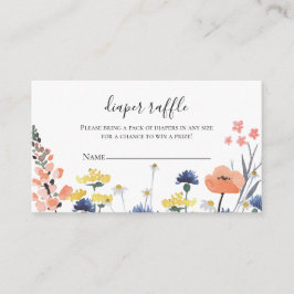 Vilda blomma Baby Shower Blöja Lotteri Tilläggskort