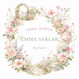 Vilda blomma Baby Shower-klistermärken Pijig eti Klistermärken