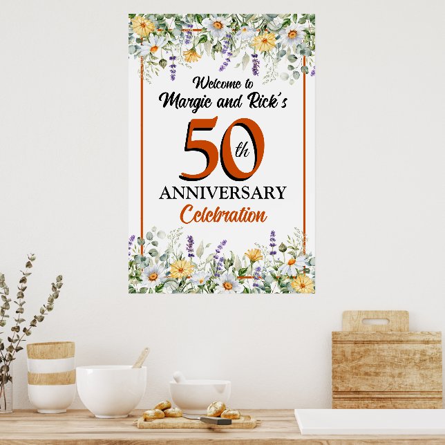 Vilda blommor 50-årsdagen poster (Kök)