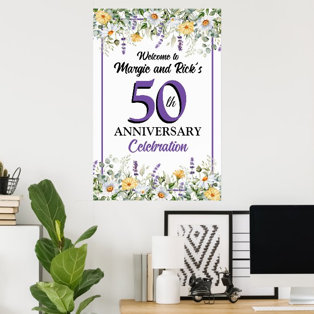 Vilda blommor 50-årsdagen poster (Hemmakontoret)