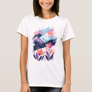 Vilda blommor Akvarell Dam T-Shirt