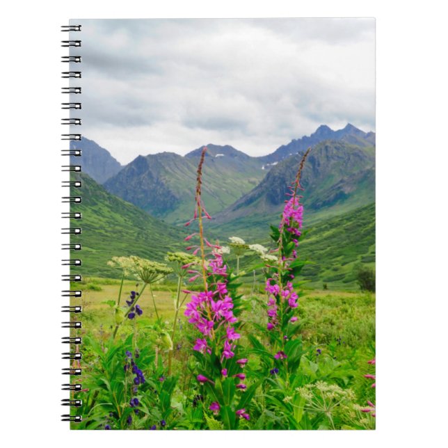 Vilda blommor Alaskan dal Anteckningsbok (Framsidan)