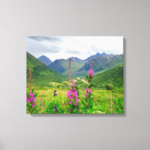 Vilda blommor Alaskan dal Canvastryck