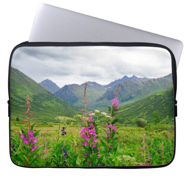 Vilda blommor Alaskan dal Laptop Fodral (Framsidan)