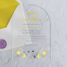 Vilda blommor Baby i blom baby Shower Inbjudan