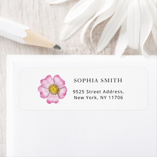 Vilda blommor baby i blom baby shower returadress etikett (Insitu)