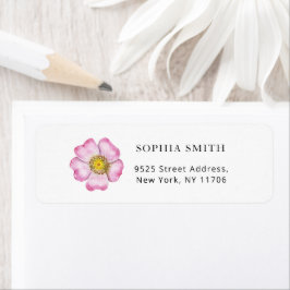 Vilda blommor baby i blomning baby shower returadress etikett