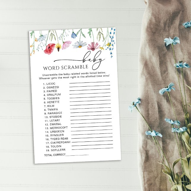 Vilda blommor Baby Ordkryss-spel (Skapare uppladdad)