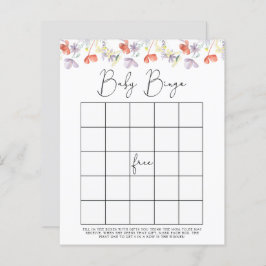 Vilda blommor Baby shower bingo spel