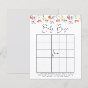 Vilda blommor Baby shower bingo spel
