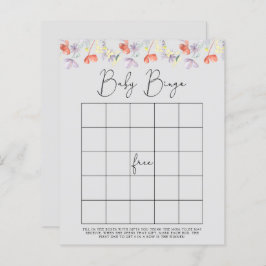 Vilda blommor Baby shower bingo spel