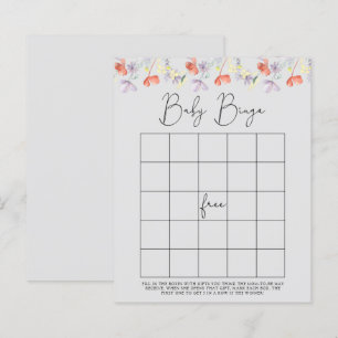 Vilda blommor Baby shower bingo spel