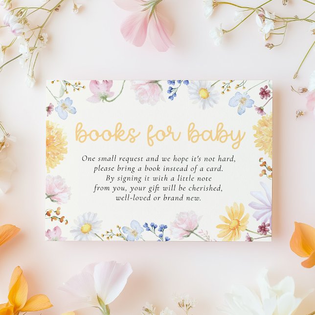 Vilda blommor Baby Shower-böcker för bebis Tilläggskort (Skapare uppladdad)