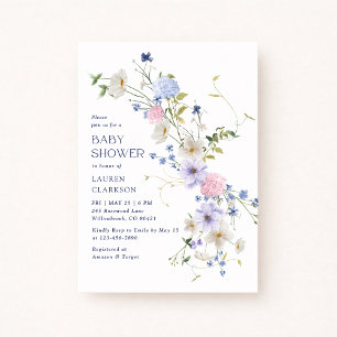Vilda blommor Baby Shower-inbjudan Inbjudningar